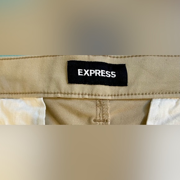 Express Mens Pants 36 x 32 Skinny Chino Khaki Flat Front 365 Comfort - Picture 3 of 5